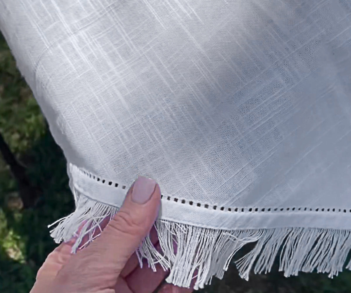 White Tablecloths - Fringe Edges