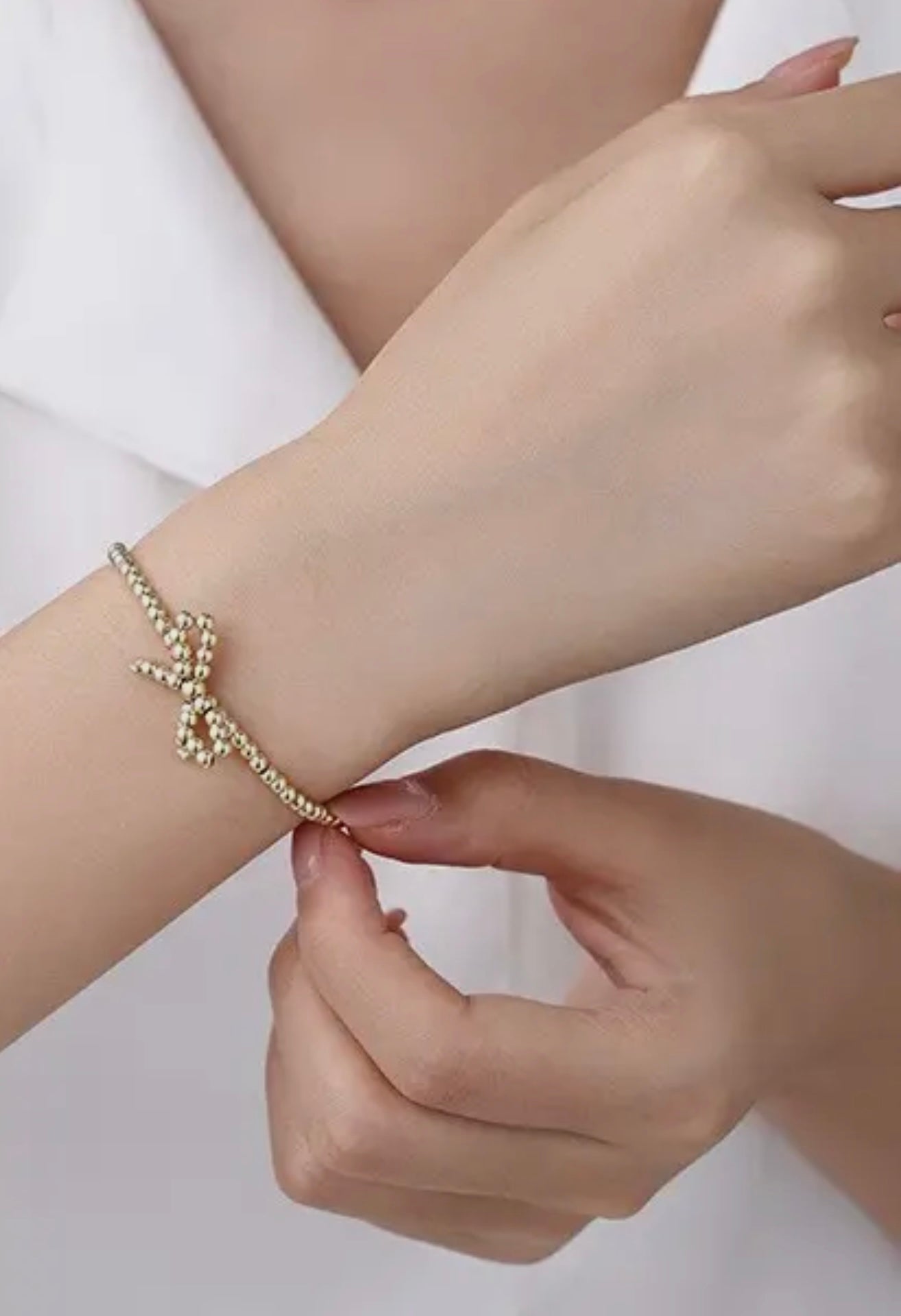 “The Golden Collection” BOW Handmade Beaded Bracelet