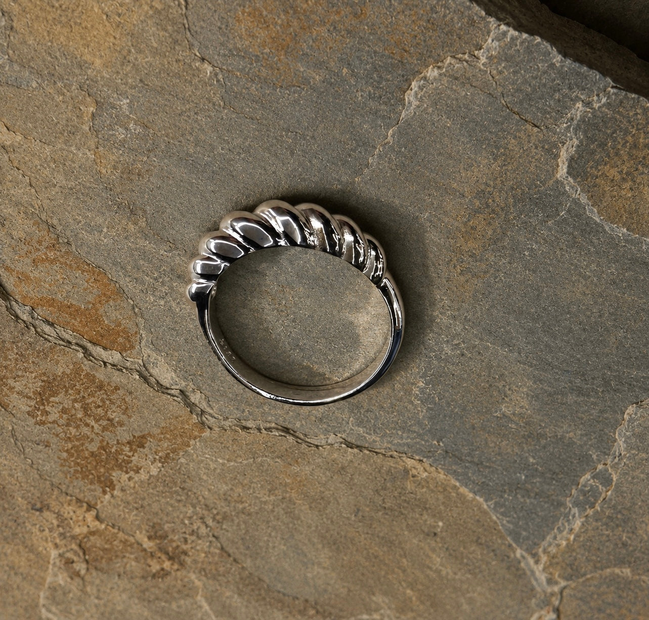Sterling Silver Twist Band Ring Size 9