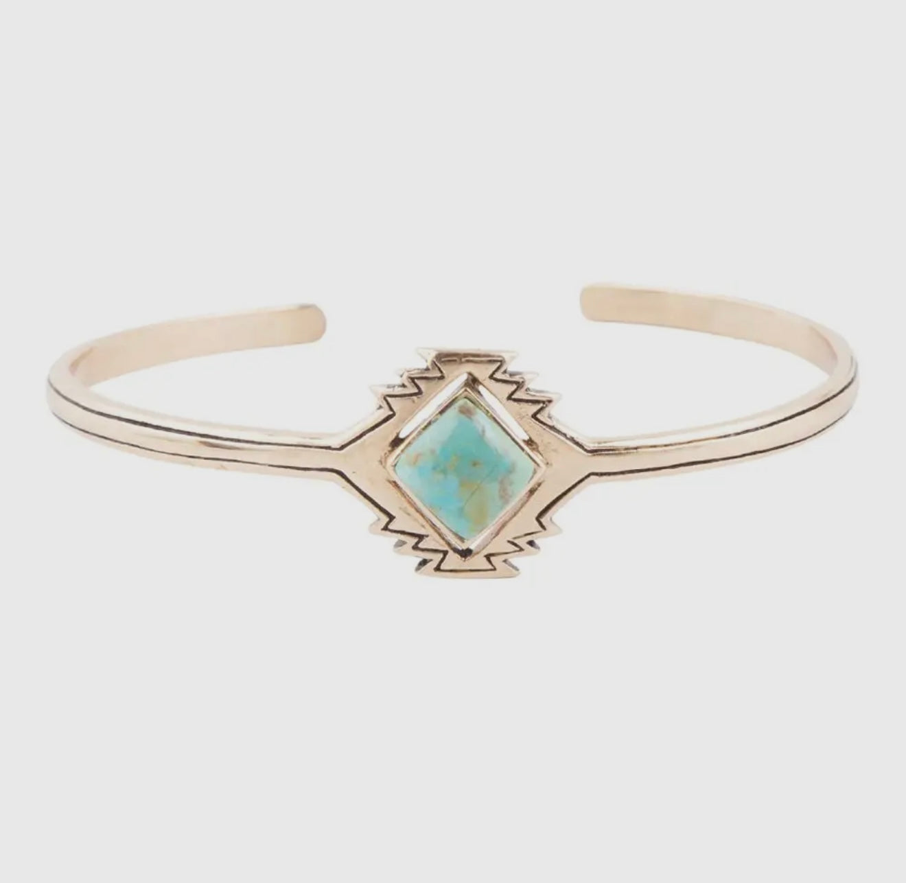 “The Golden Collection”  Aztec Cuff Handmade Natural Turquoise Gold Plated Adjustable Bracelet Cuff