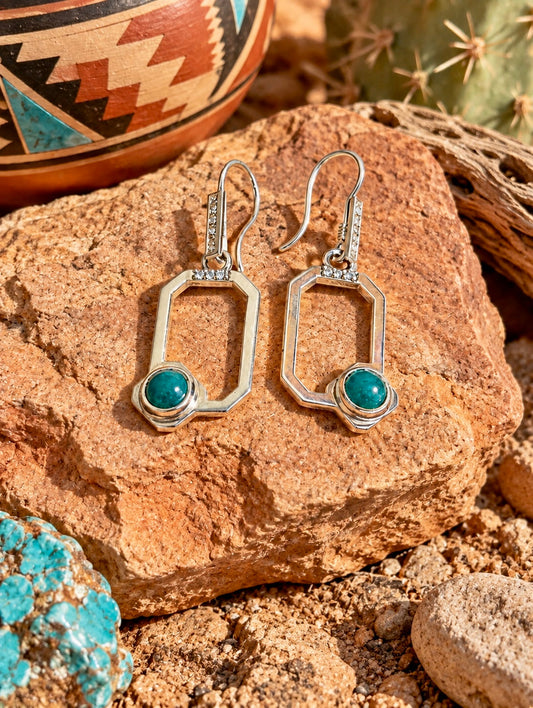 Emerald Earrings in Sterling Silver dangles 1ct set 4