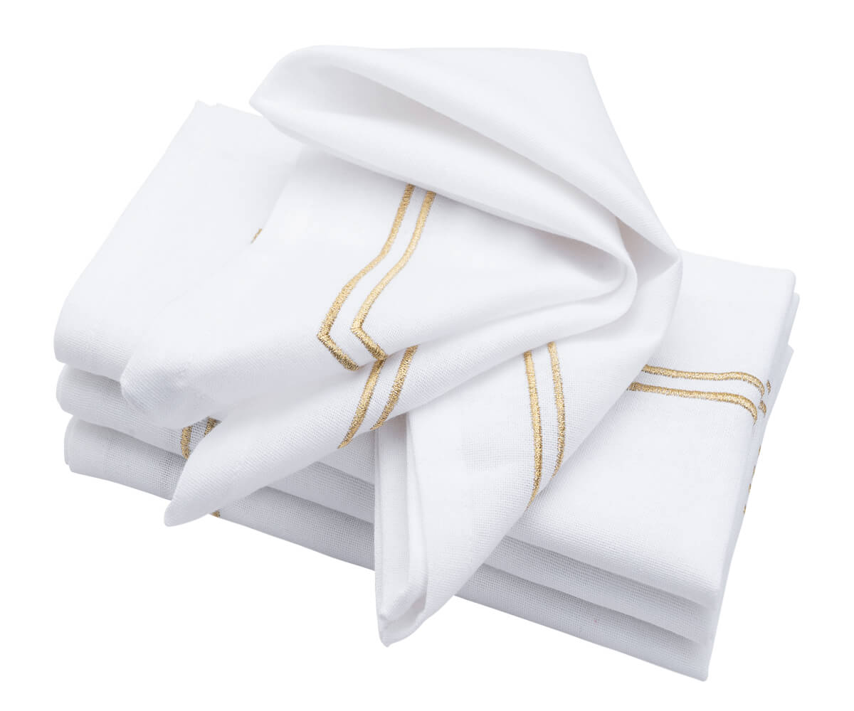 Embroidery Napkins - Black Dinner Napkins