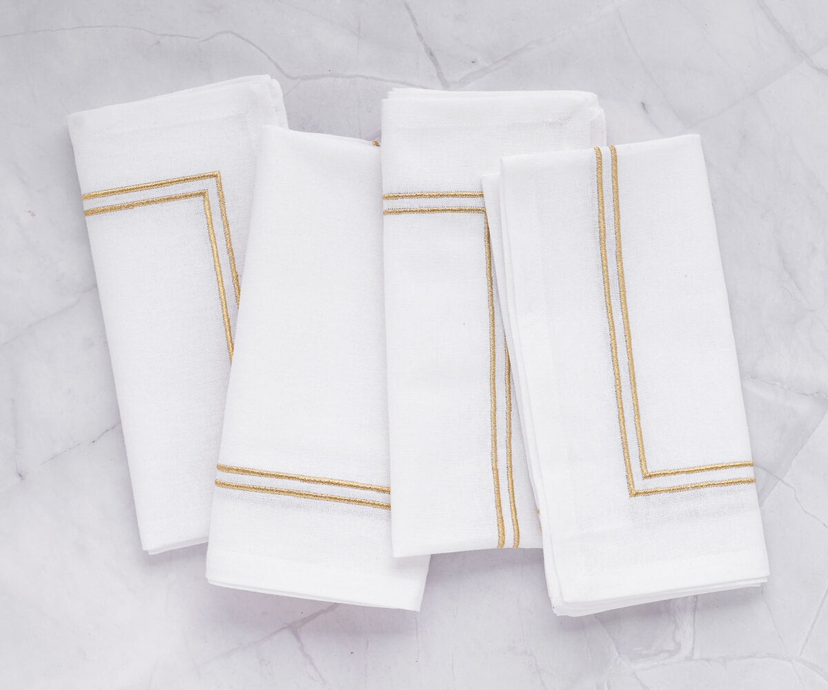Embroidery Napkins - Black Dinner Napkins