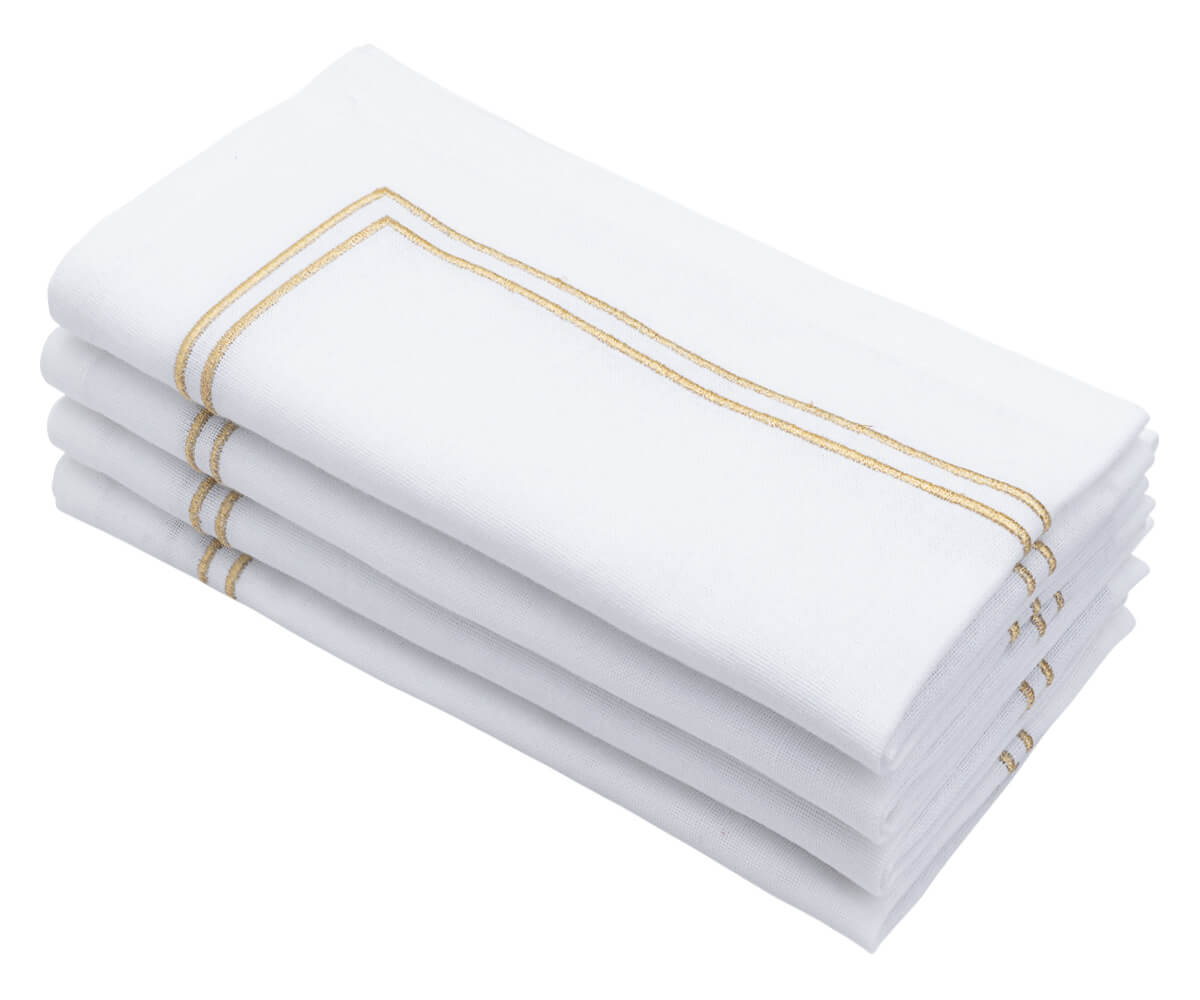 Embroidery Napkins - Black Dinner Napkins