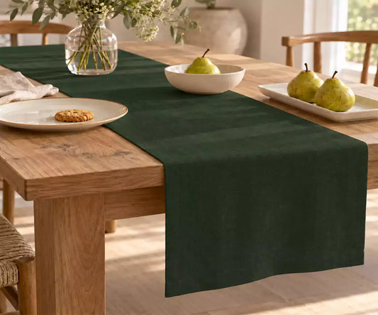 Green Table Runner - 100% Linen