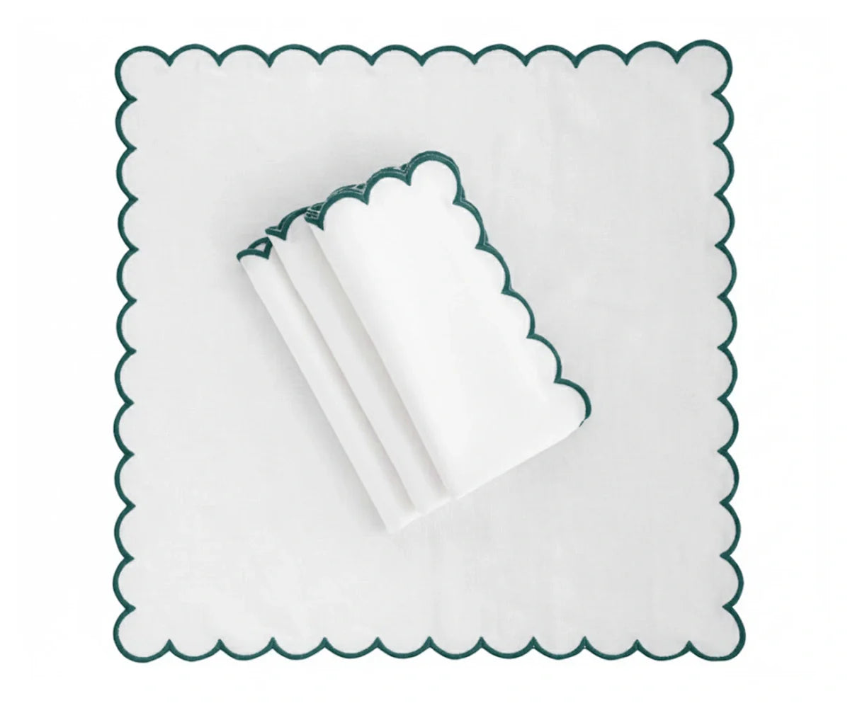 Scalloped Edge Napkins - Cut Work Napkin