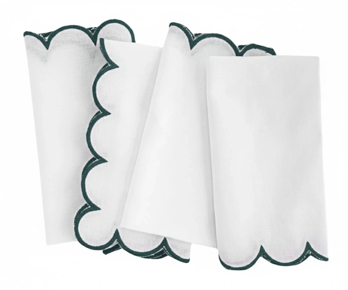 Scalloped Edge Napkins - Cut Work Napkin
