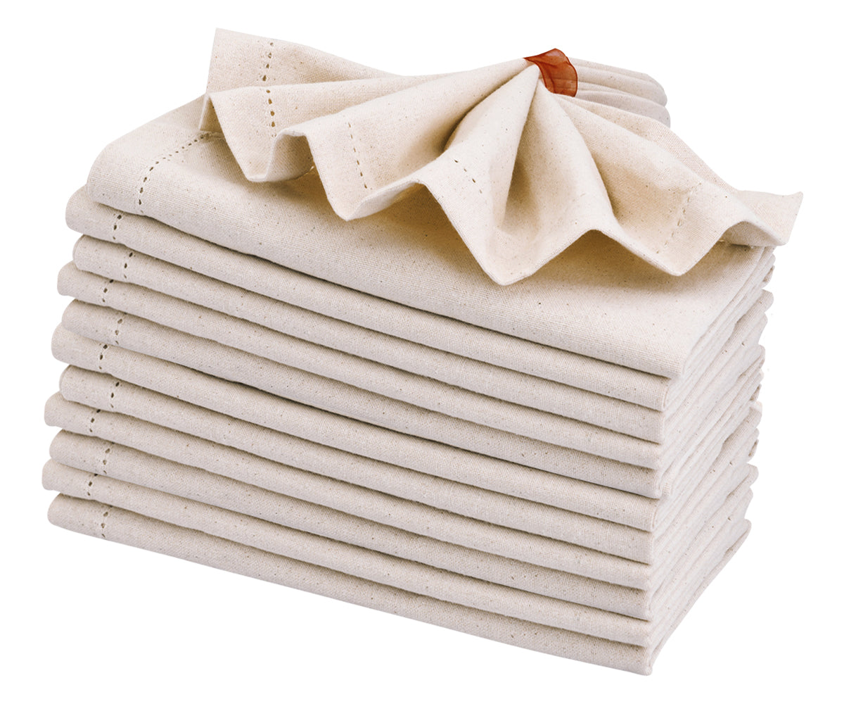 Natural Hemstitched Napkins - 20 inch