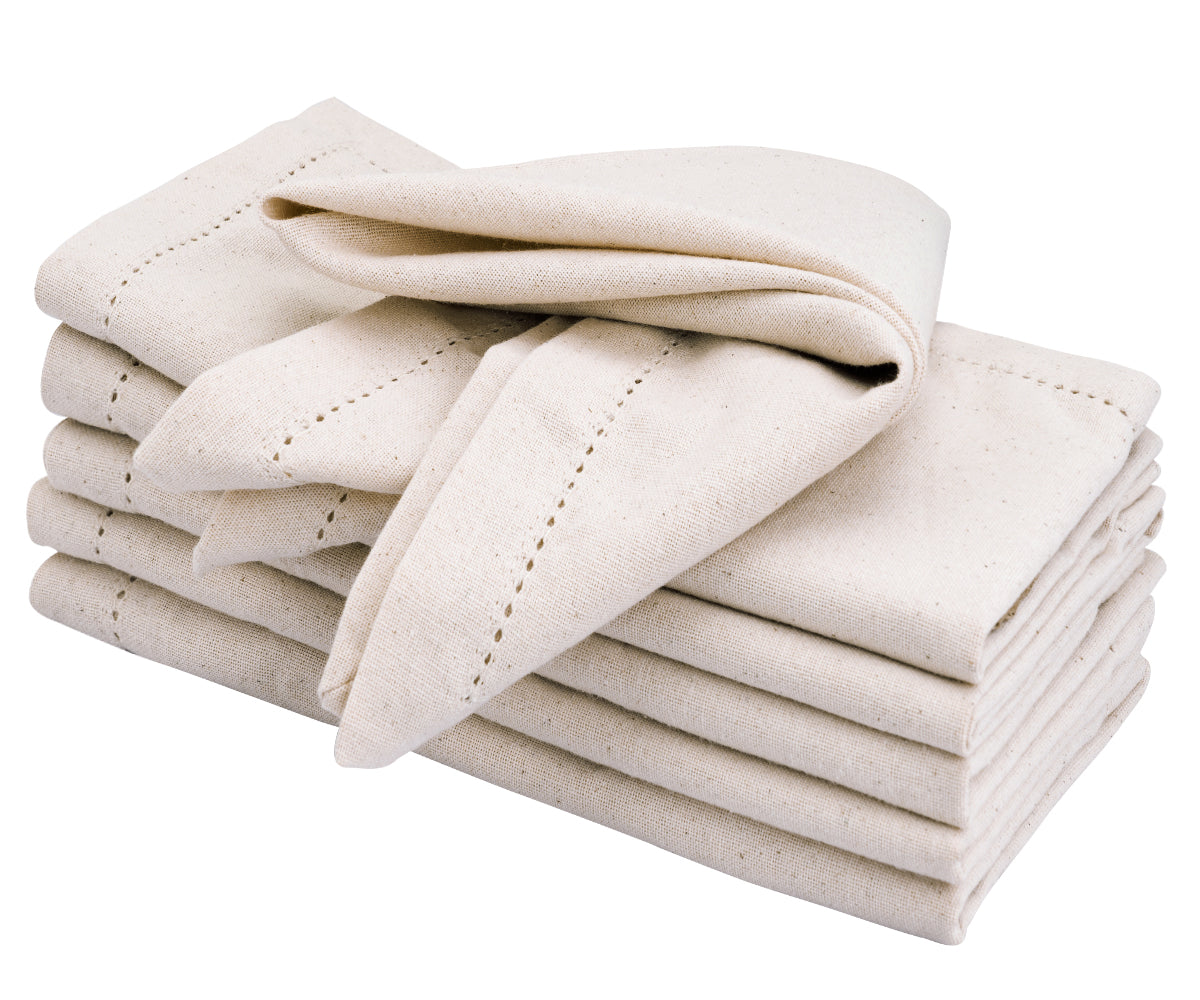 Natural Hemstitched Napkins - 20 inch