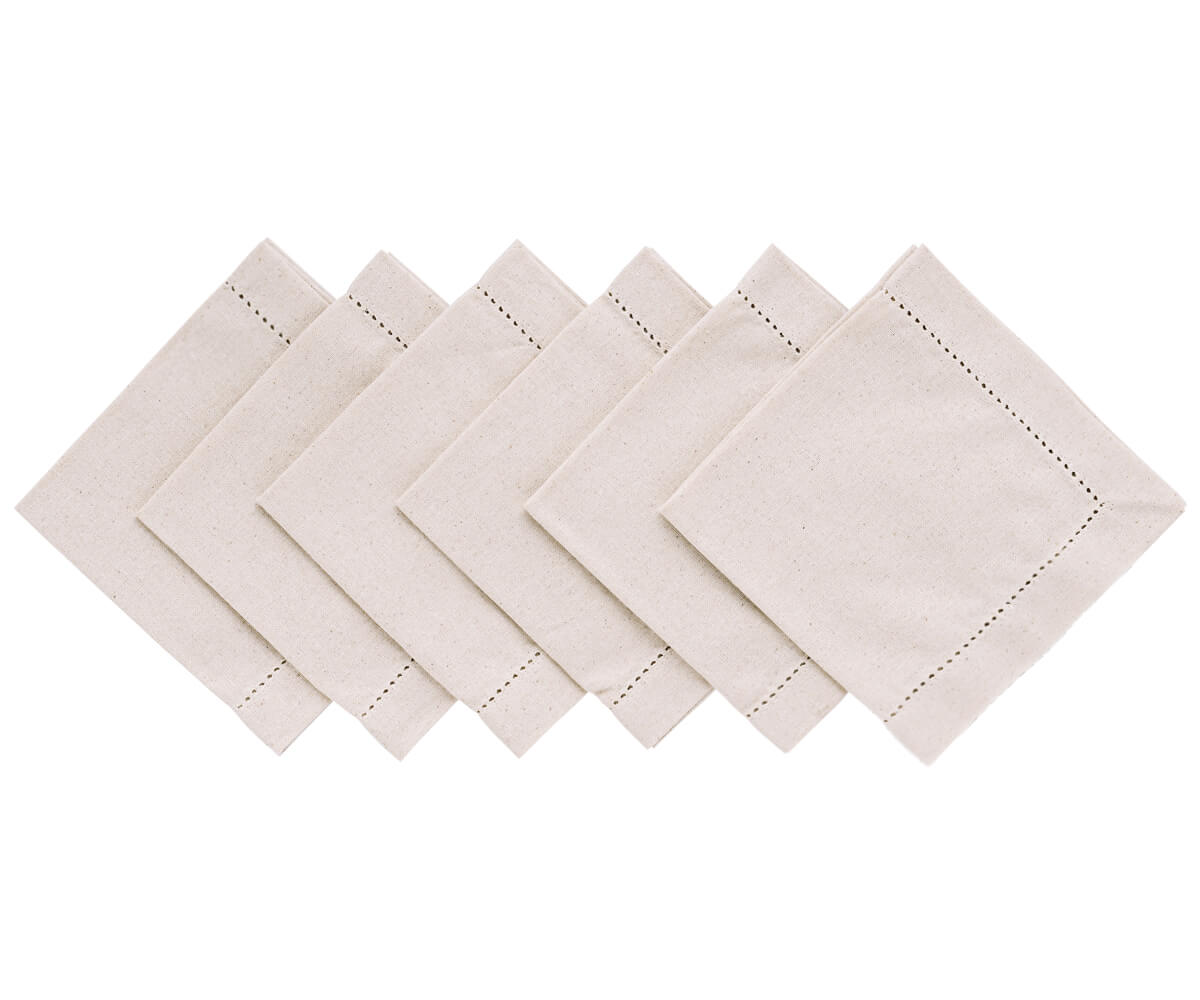 Natural Hemstitched Napkins - 20 inch