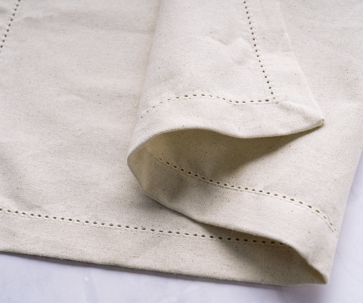 Natural Hemstitched Napkins - 20 inch