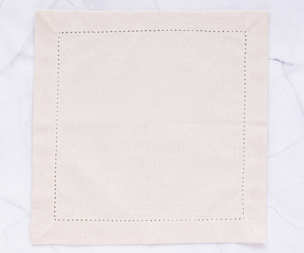Natural Hemstitched Napkins - 20 inch