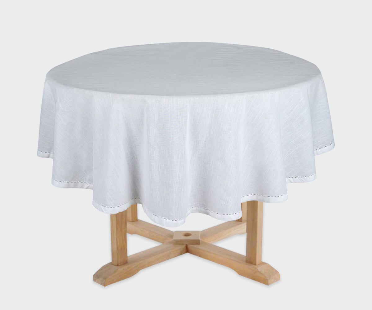 White Round Tablecloth