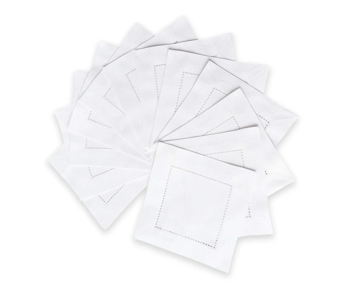 White Cocktail Napkins 6x6"