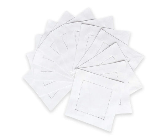 White Cocktail Napkins 6x6"