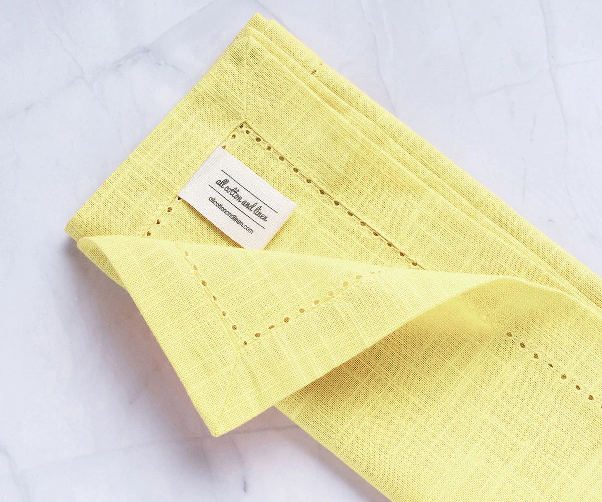 Cotton Dinner Napkins - Hemstitched Cloth Napkins