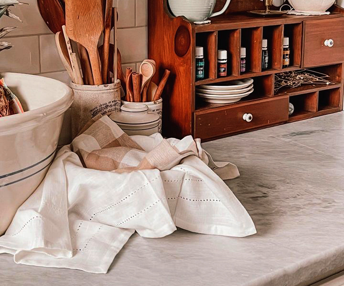 Cotton Dinner Napkins - Hemstitched Cloth Napkins