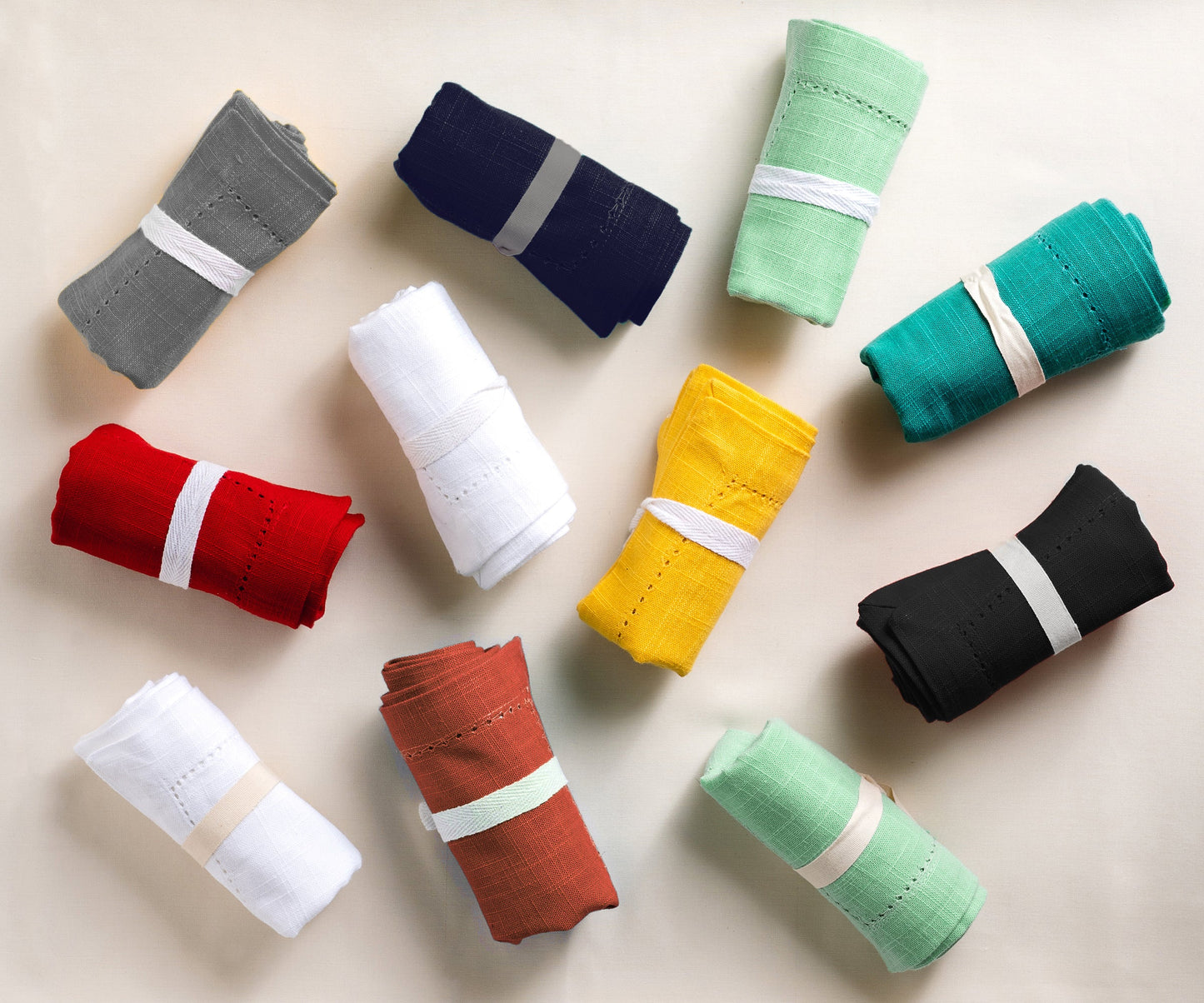 Cotton Dinner Napkins - Hemstitched Cloth Napkins
