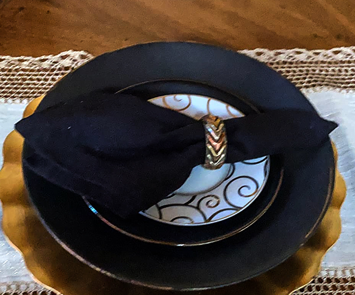 Black Hemstitch Napkins