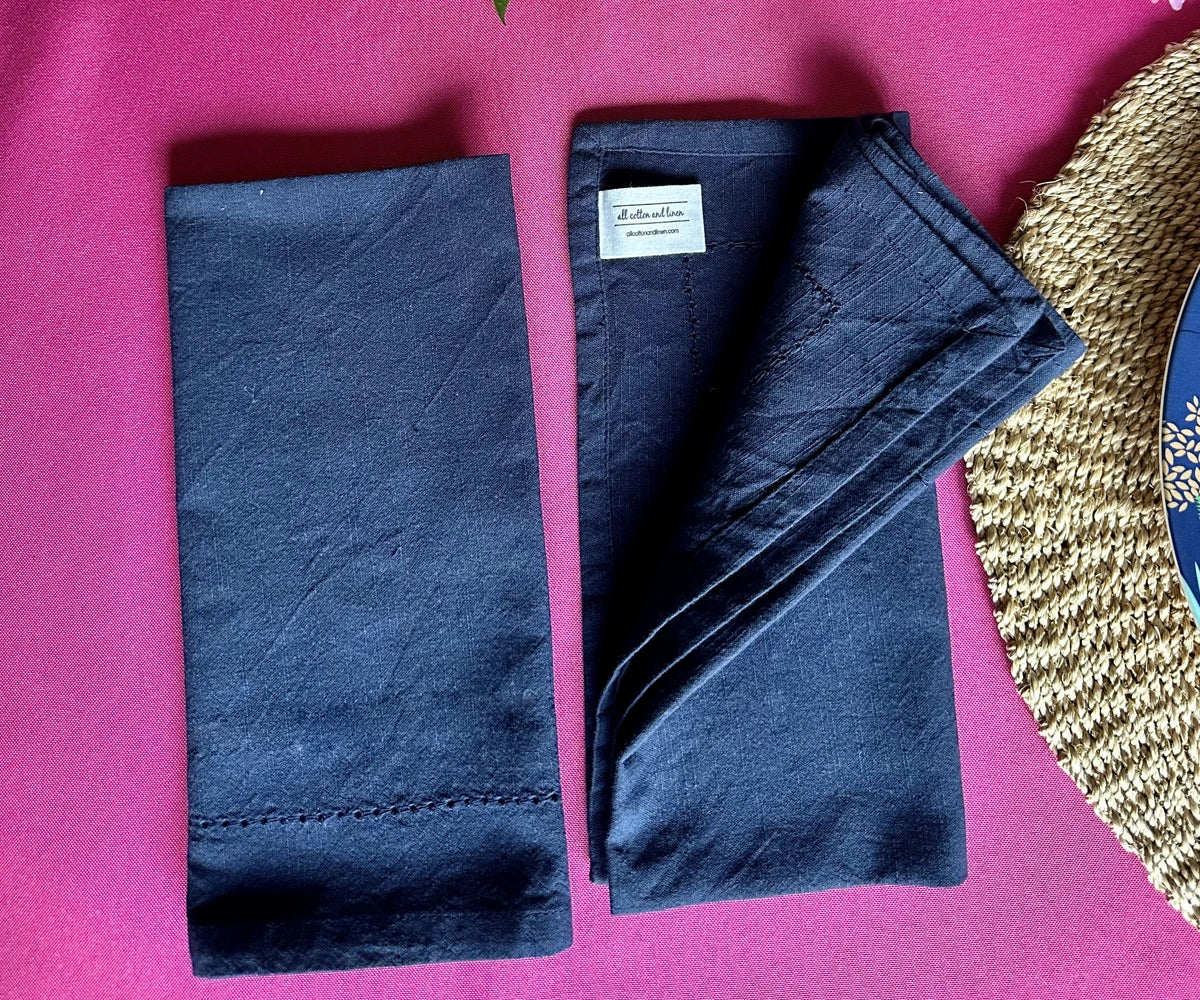 Cotton Dinner Napkins - Hemstitched Cloth Napkins