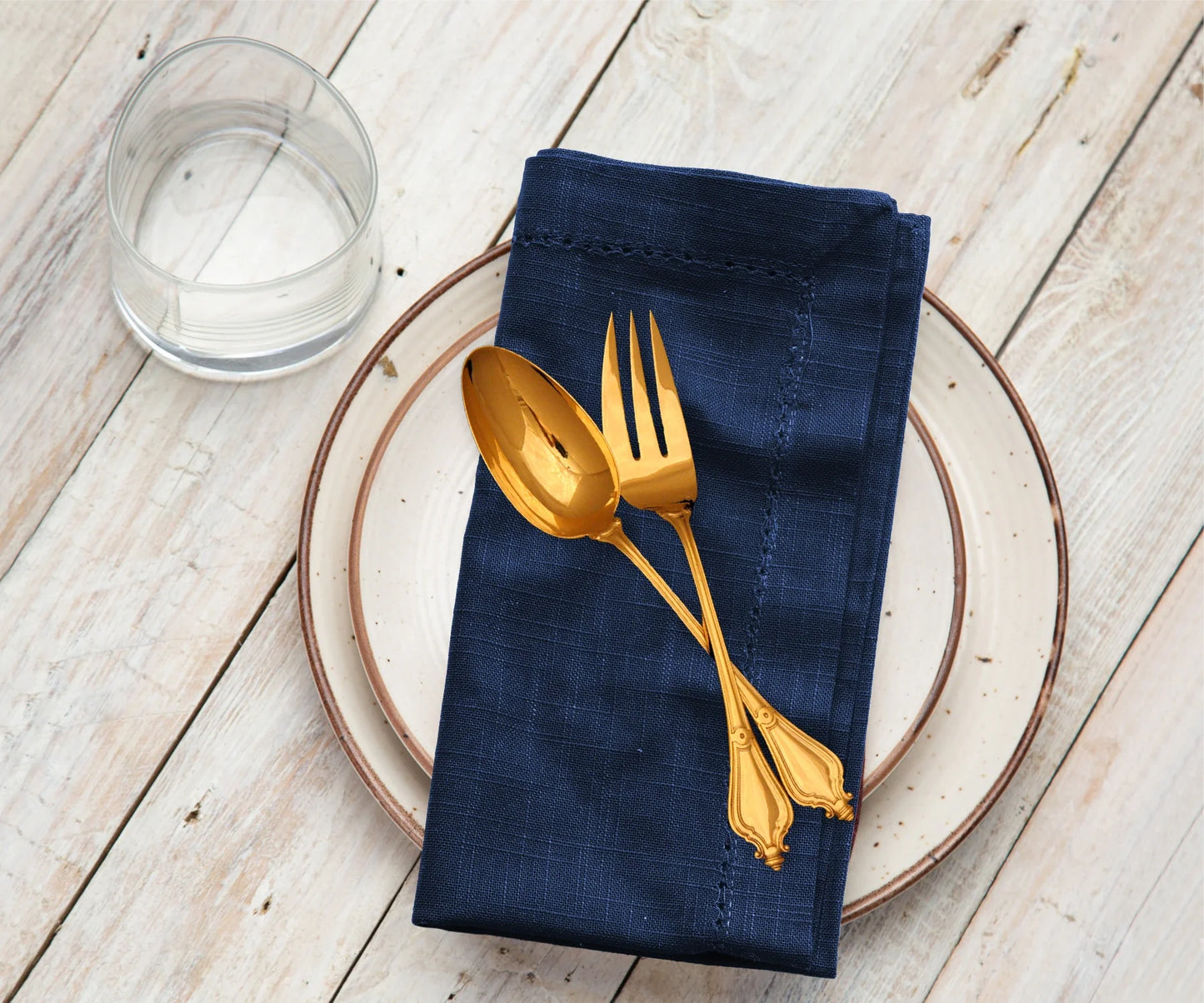 Navy Blue Hemstitch Napkins
