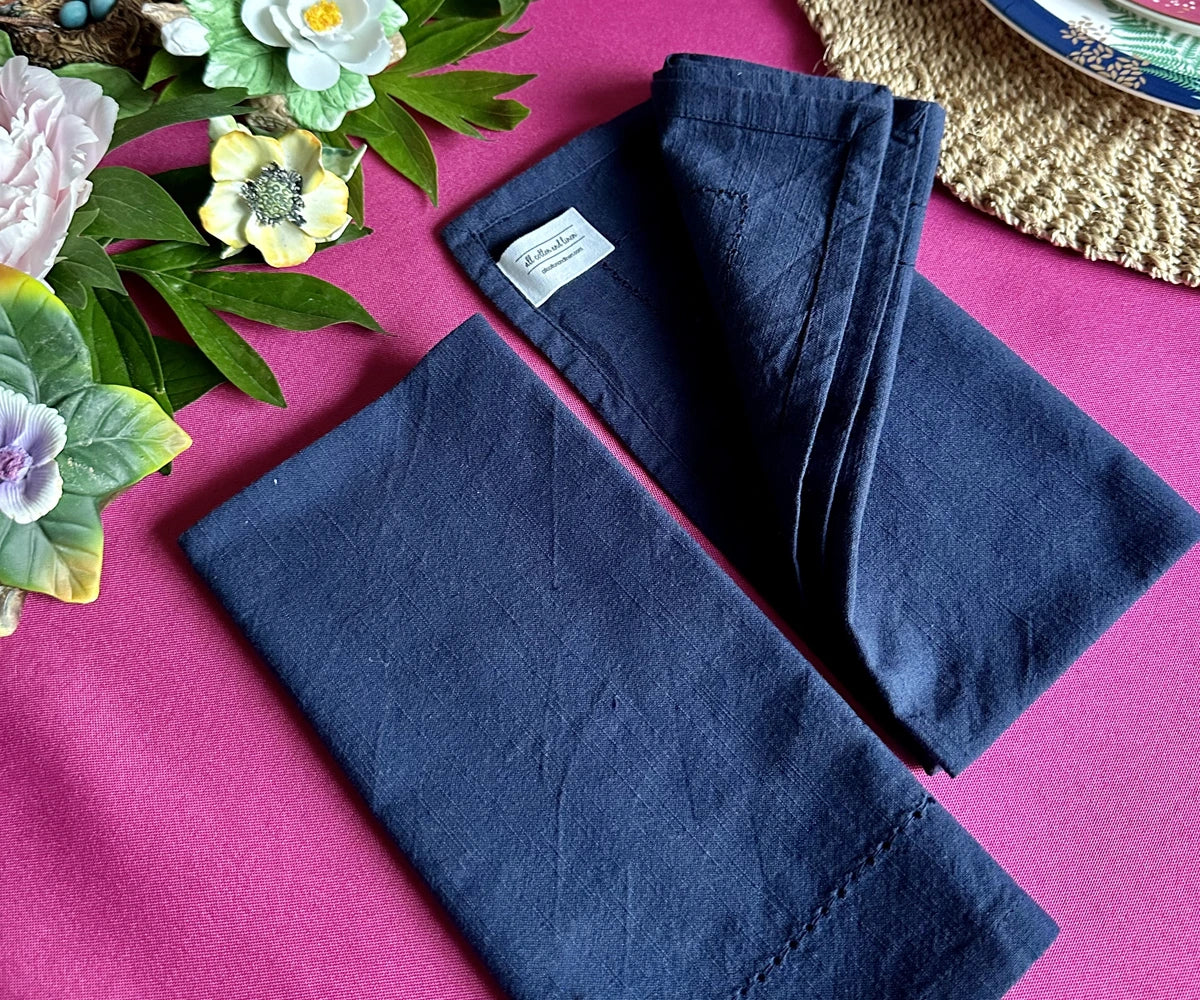 Cotton Dinner Napkins - Hemstitched Cloth Napkins