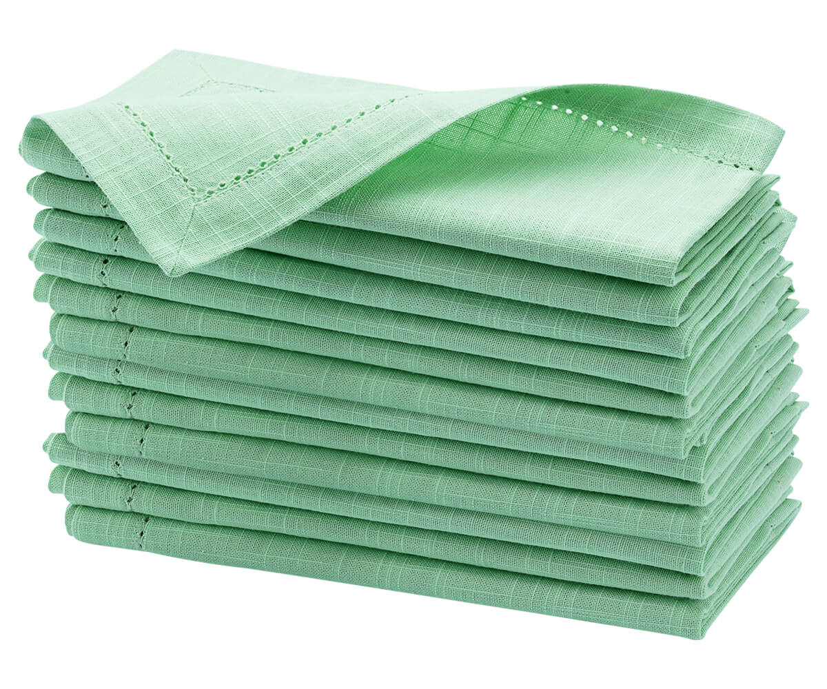 Cotton Dinner Napkins - Hemstitched Cloth Napkins