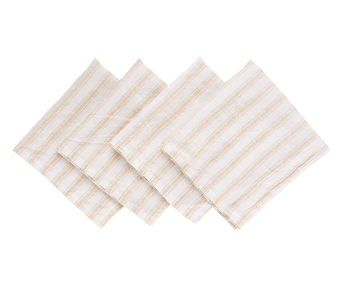 Homestead Stripe Linen Napkins - Set of 4