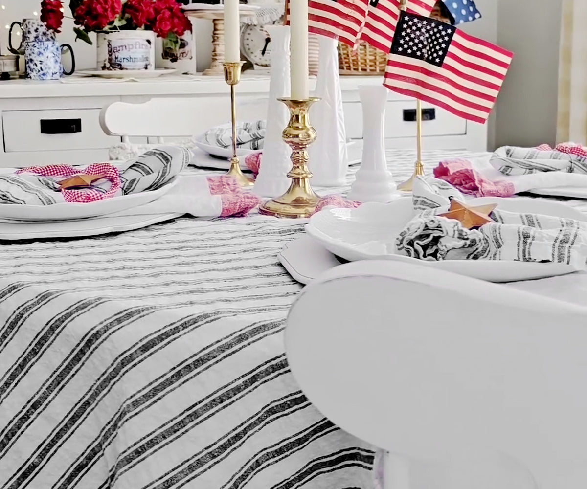 Linen Tablecloth - Striped Tablecloths