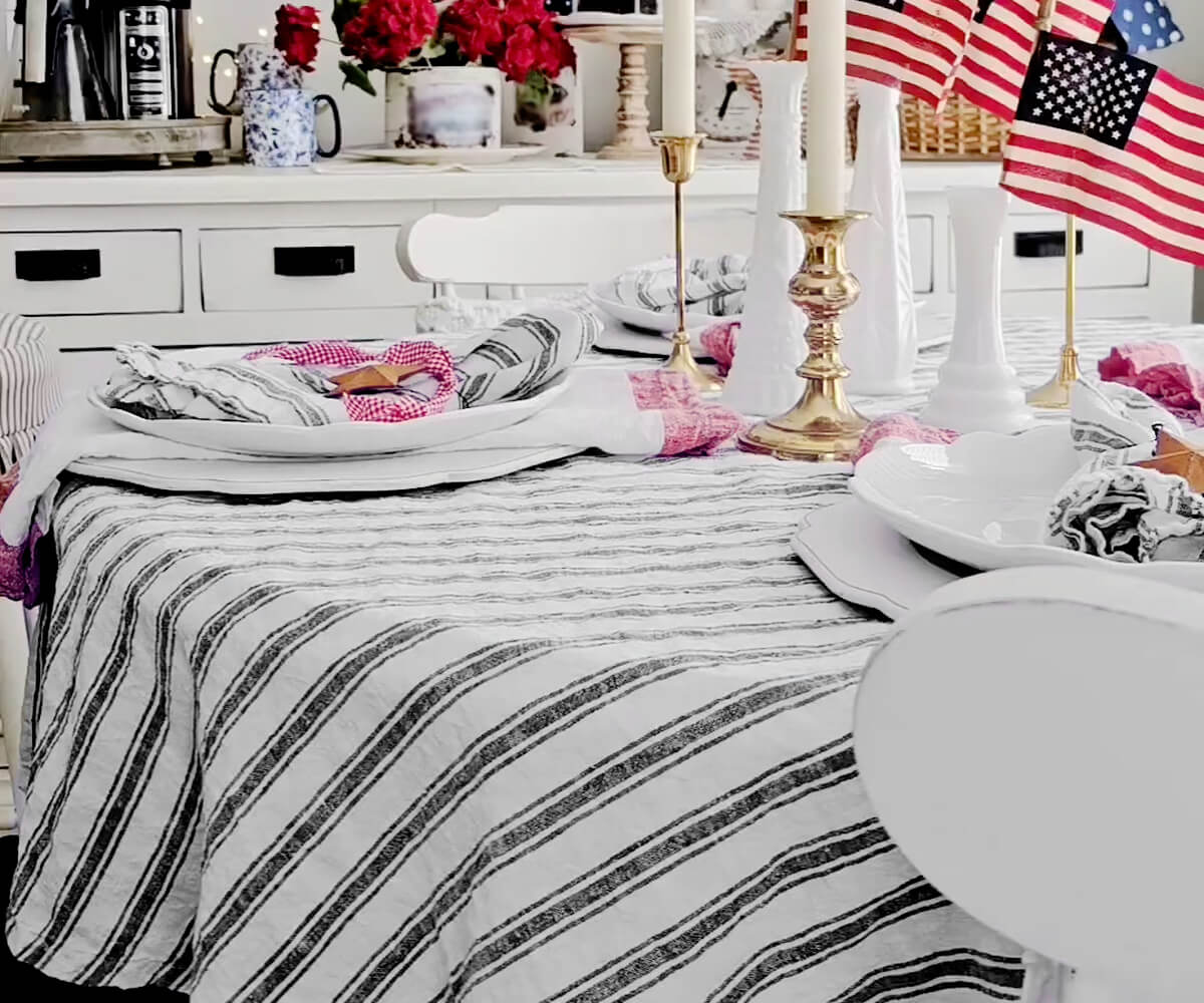 Homestead Stripe Linen Napkins - Set of 4