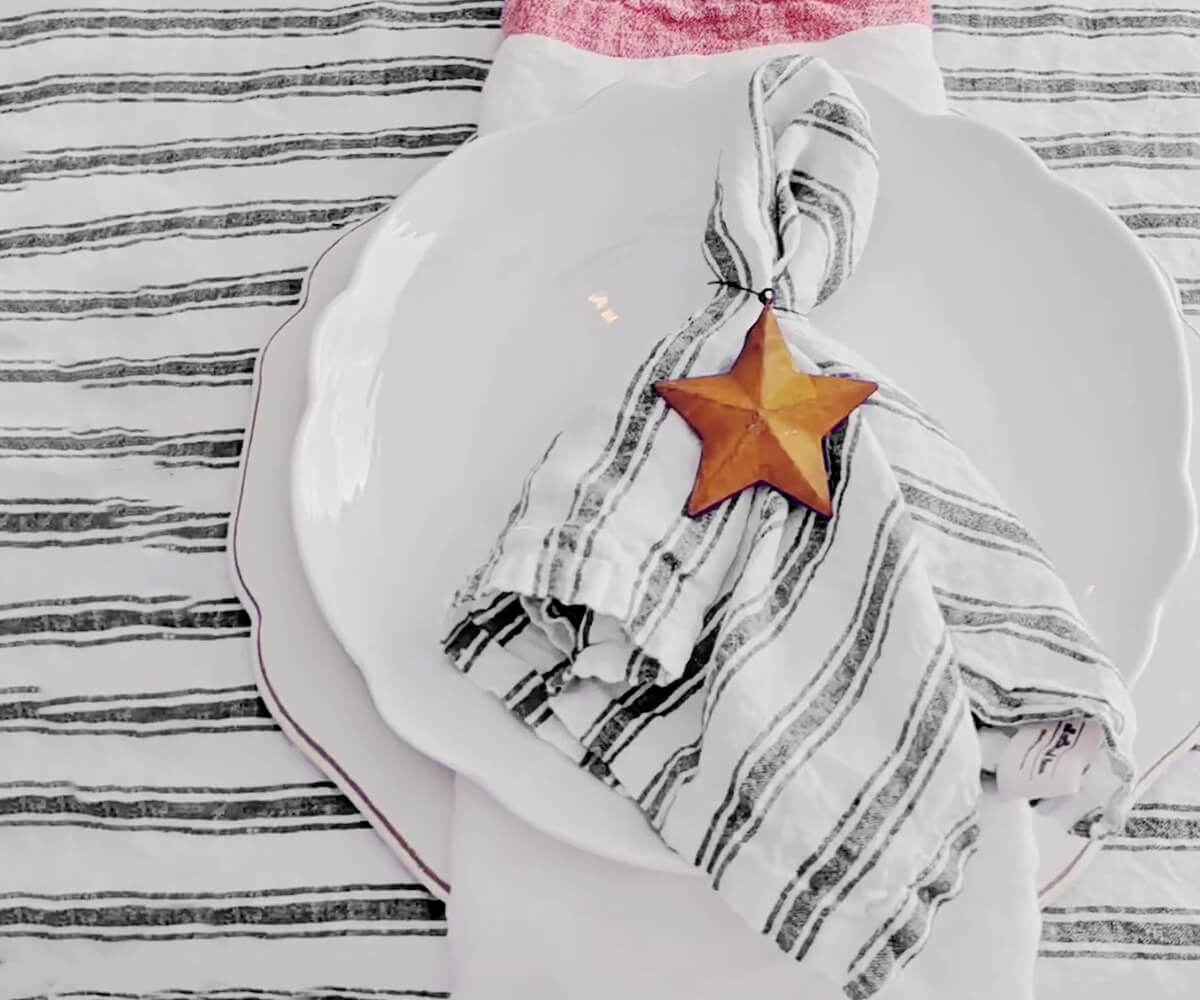 Homestead Stripe Linen Napkins - Set of 4