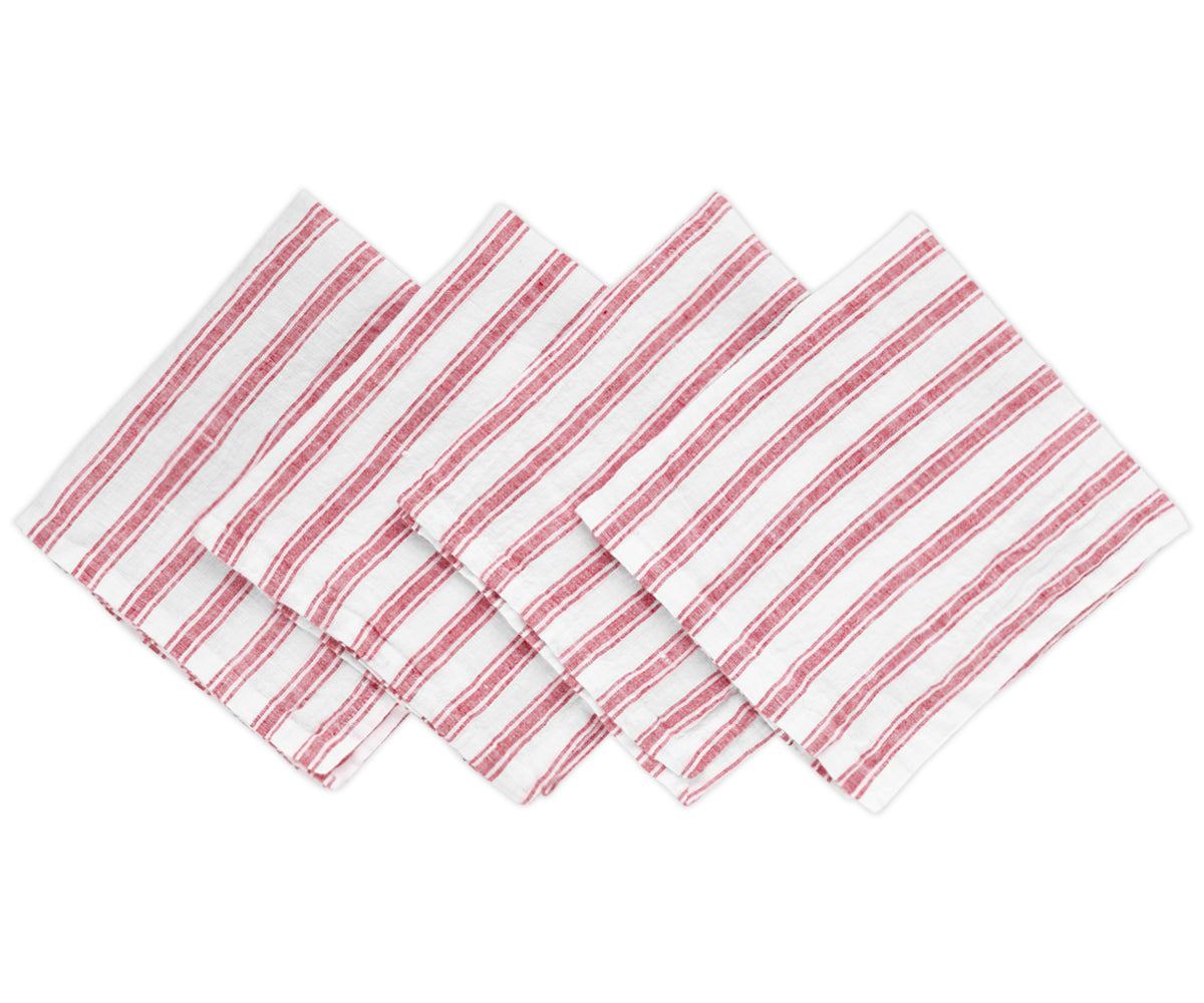 Homestead Stripe Linen Napkins - Set of 4