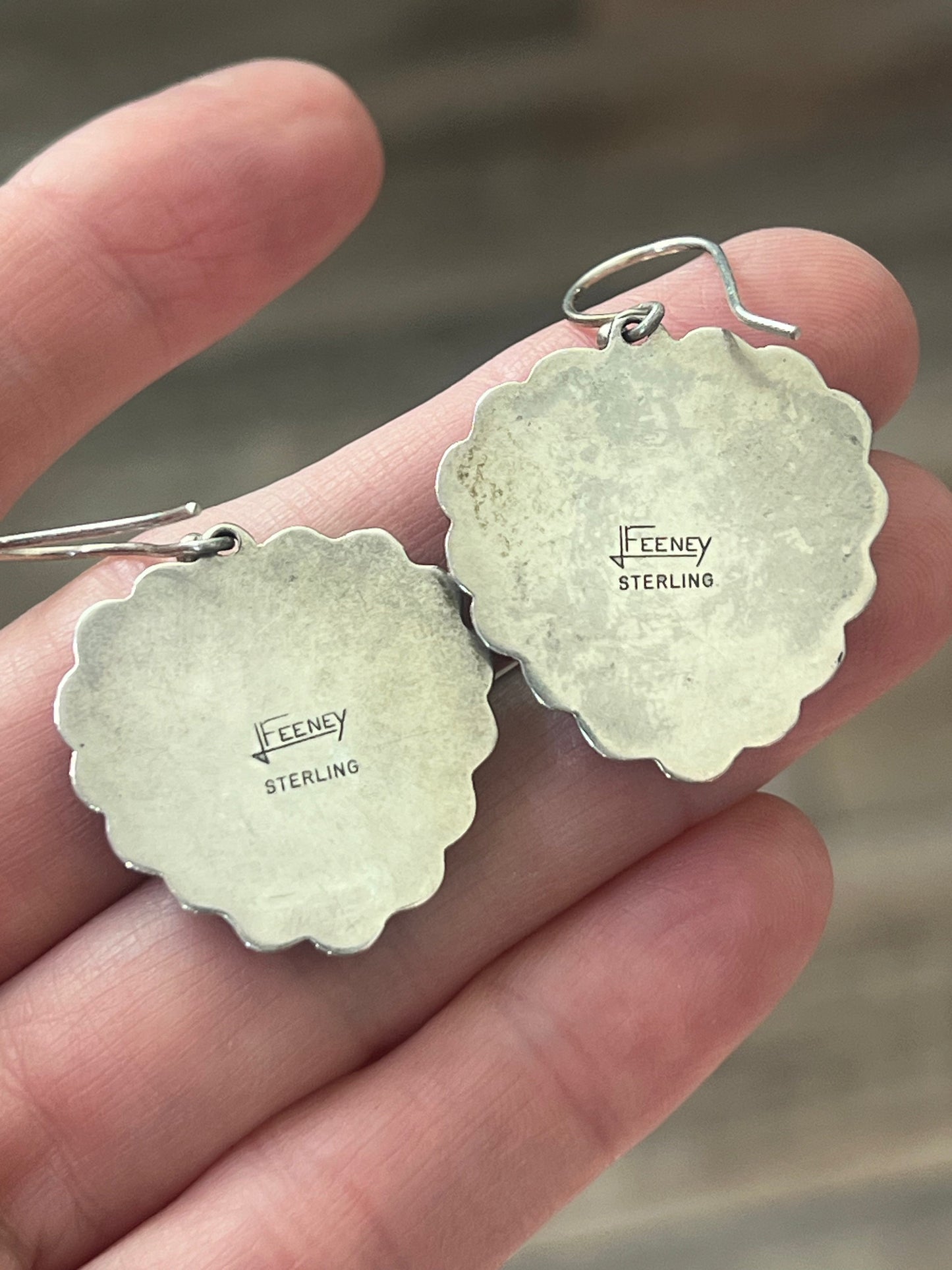 Leo Feeney Sterling Silver and Kingman Turquoise Cluster Heart Earrings