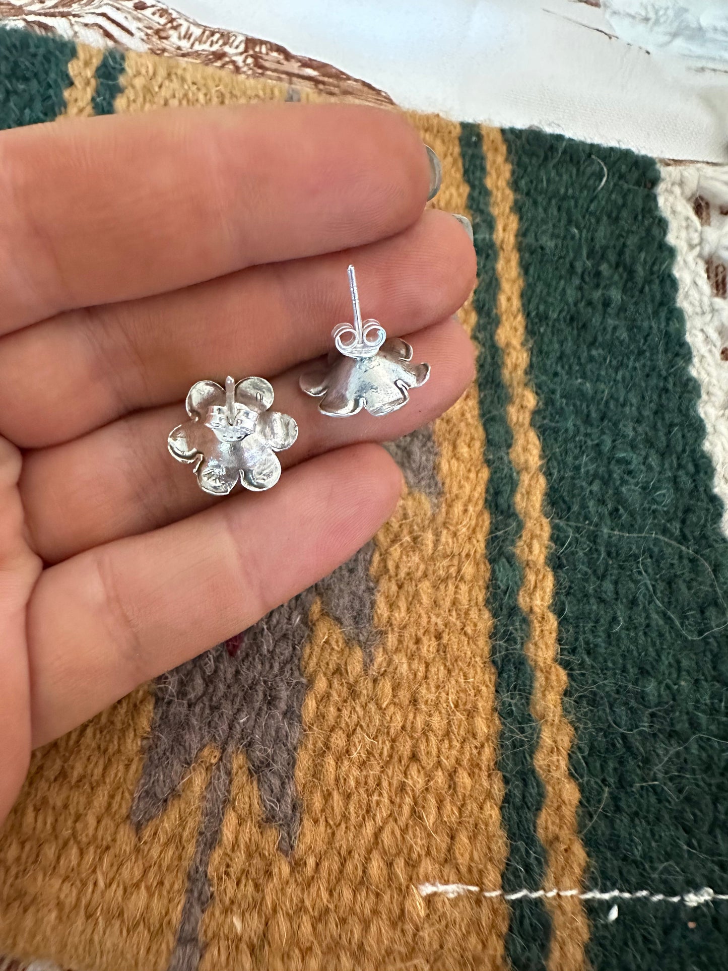 Blossom Brilliance Handmade Sterling Silver Flower Post Earrings