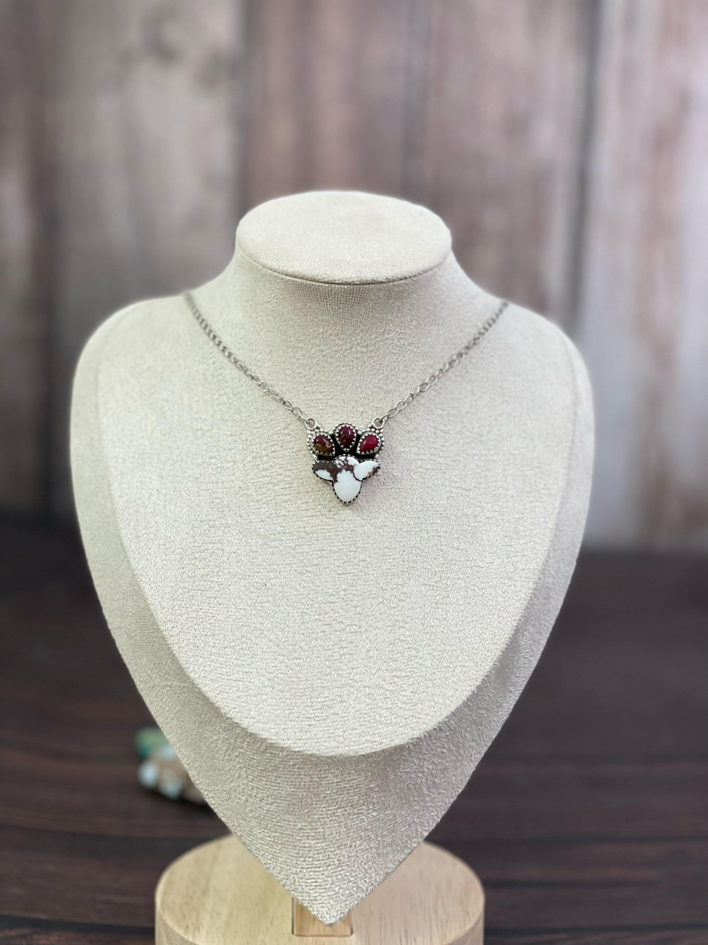Handmade Sterling Silver Golden Ice Blue, Dahlia Rose, Purple Mojave, Kingman, Wild Horse Necklace, Signed Nizhoni