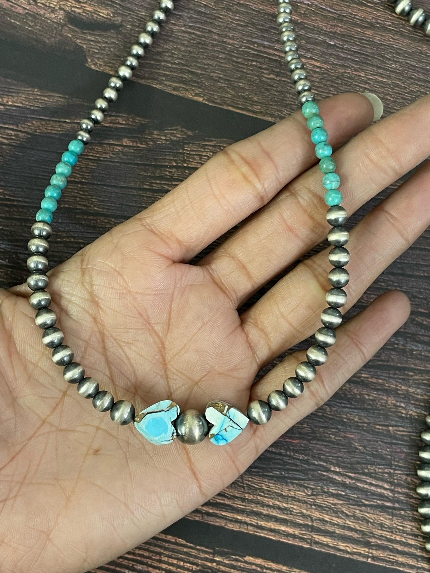 Handmade Sterling Silver Honey Dahlia, Kingman, Red Rose Dahlia, Cotton Candy, Golden Ice Blue, White Buffalo Necklace, Signed Nizhoni