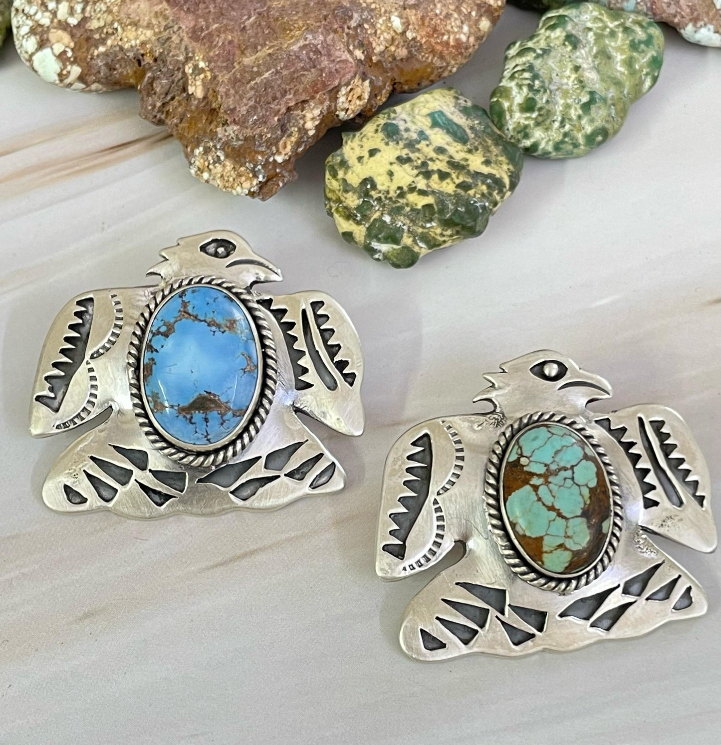 Handmade Sterling Silver Golden Hill Turquoise, NO. 8 Turquoise Pendant, Signed Nizhoni
