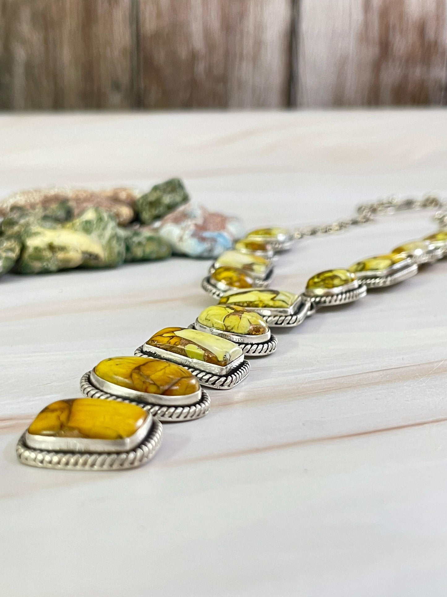 Handmade Sterling Silver Honey Dahlia Necklace, Signed Nizhoni
