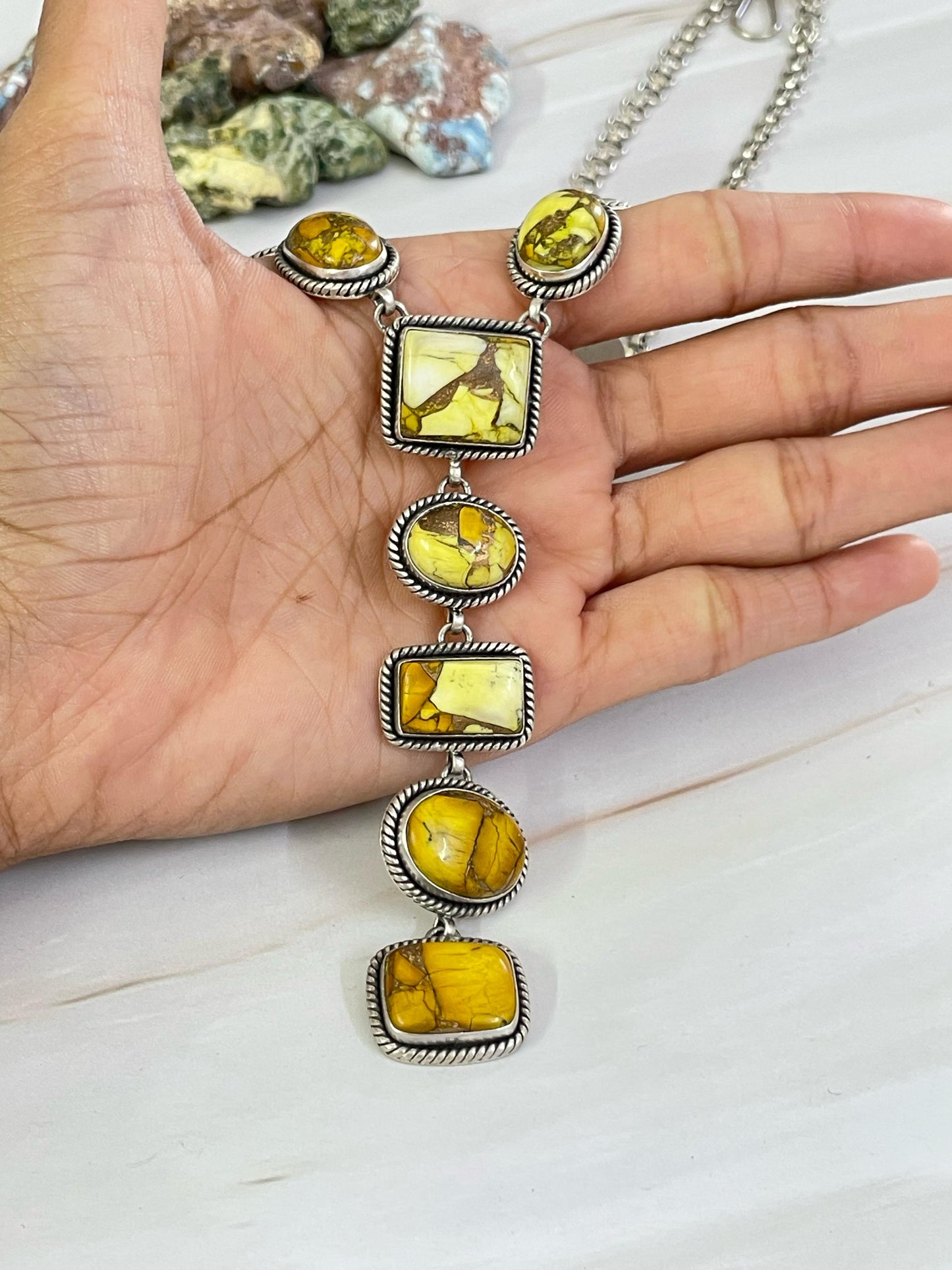 Handmade Sterling Silver Honey Dahlia Necklace, Signed Nizhoni