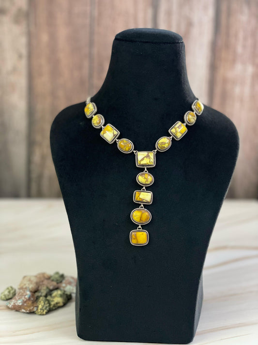 Handmade Sterling Silver Honey Dahlia Necklace, Signed Nizhoni