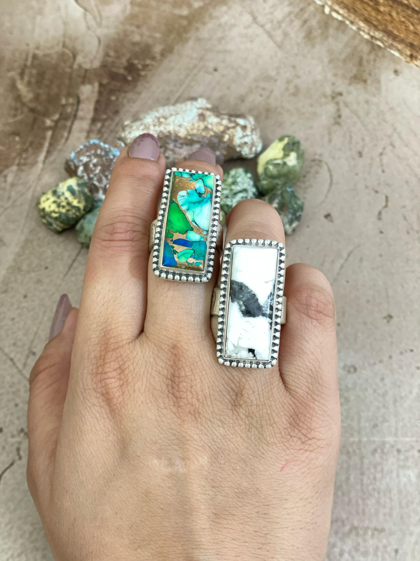 Handmade Sterling Silver Peacock Dahlia Adjustable Ring, Signed Nizhoni