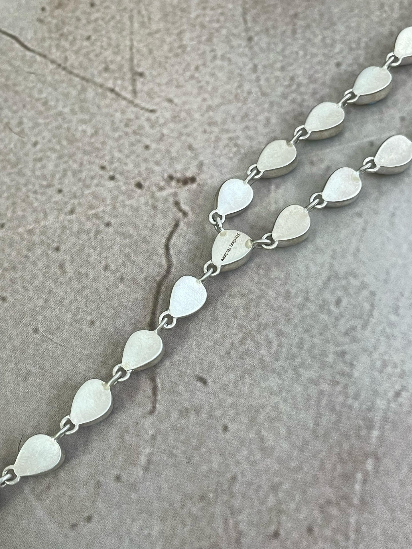 Handmade Sterling Silver Multi Gemstone Necklace with Signed Nizhoni