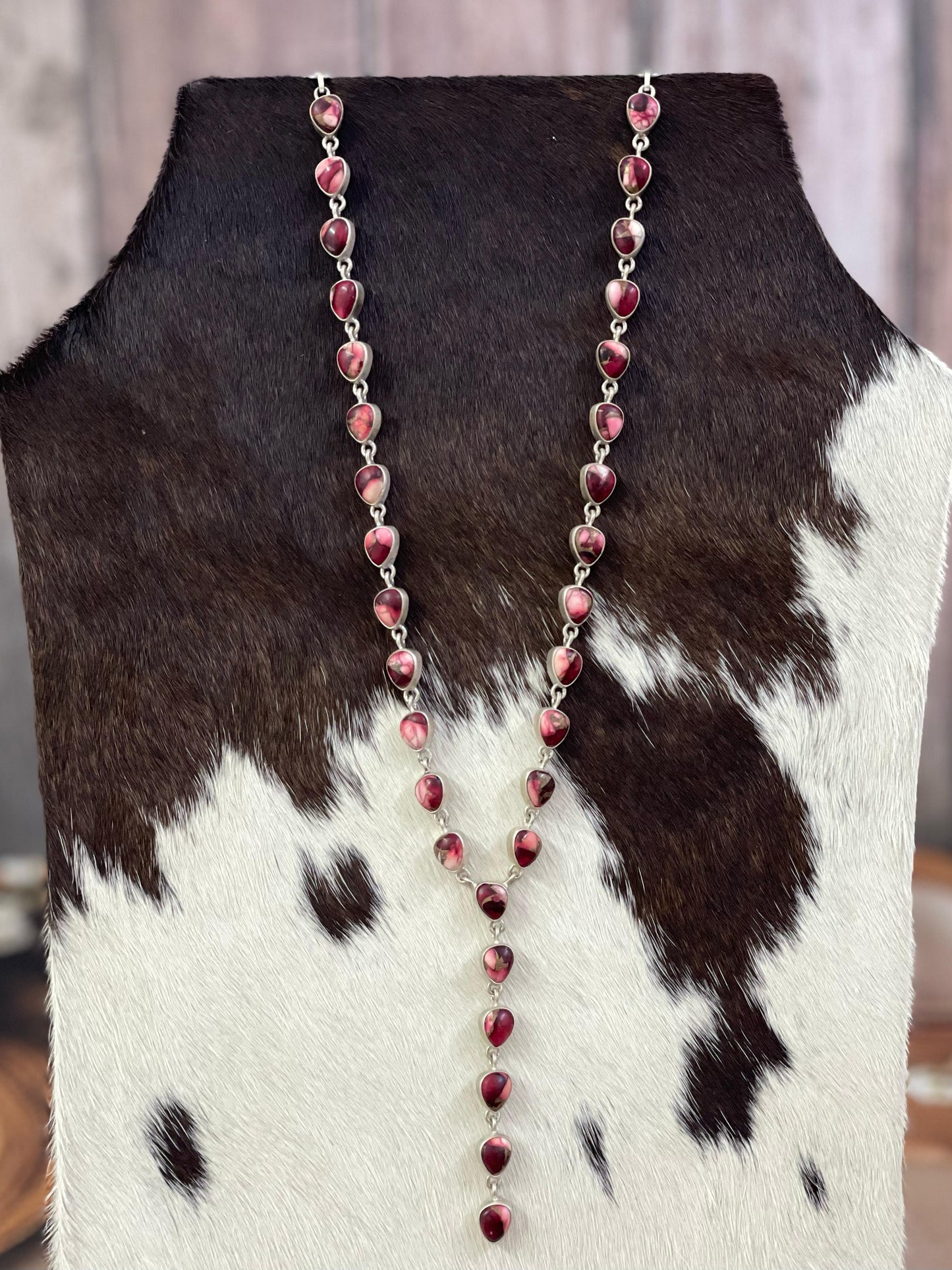 Handmade Sterling Silver Multi Gemstone Necklace with Signed Nizhoni