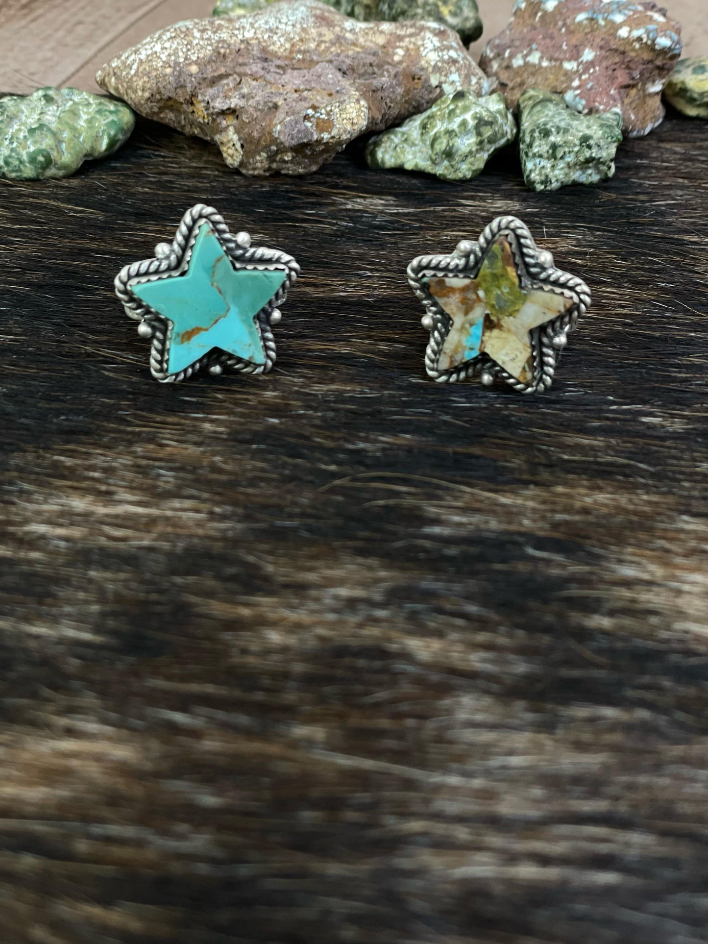 Handmade Sterling Silver Kingman Turquoise, Royston Adjustable Ring, Signed Nizhoni