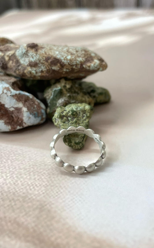 Handmade Sterling Silver 4mm Brushed Stacker Ring Signed Nizhoni