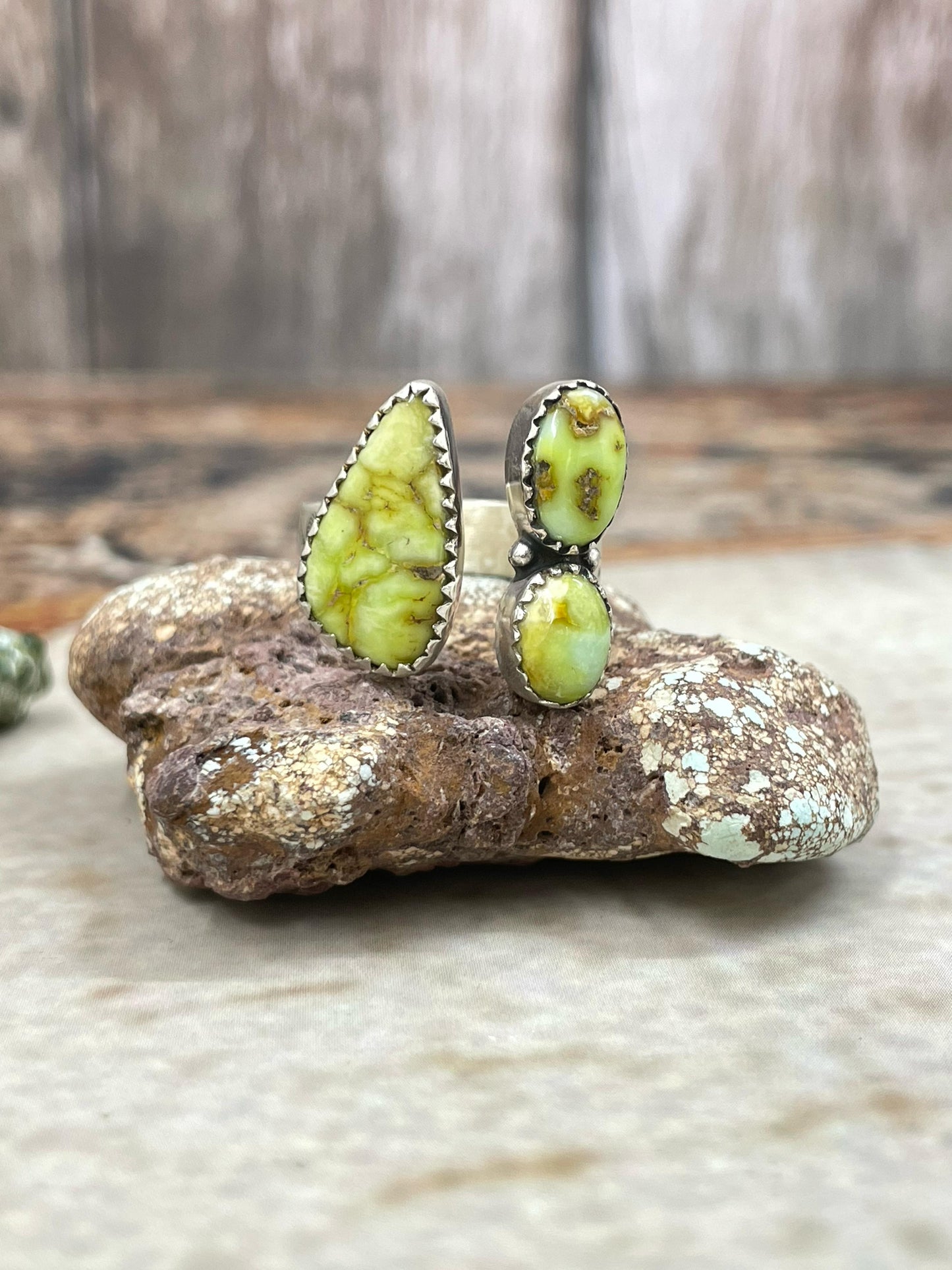 Handmade Sterling Silver Palomino Adjustable Ring with Signed Nizhoni