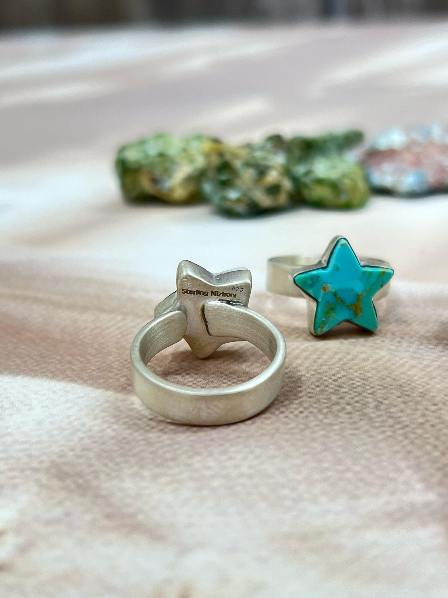 Handmade Sterling Silver Multi Stone Adjustable Ring With Signed Nizhoni