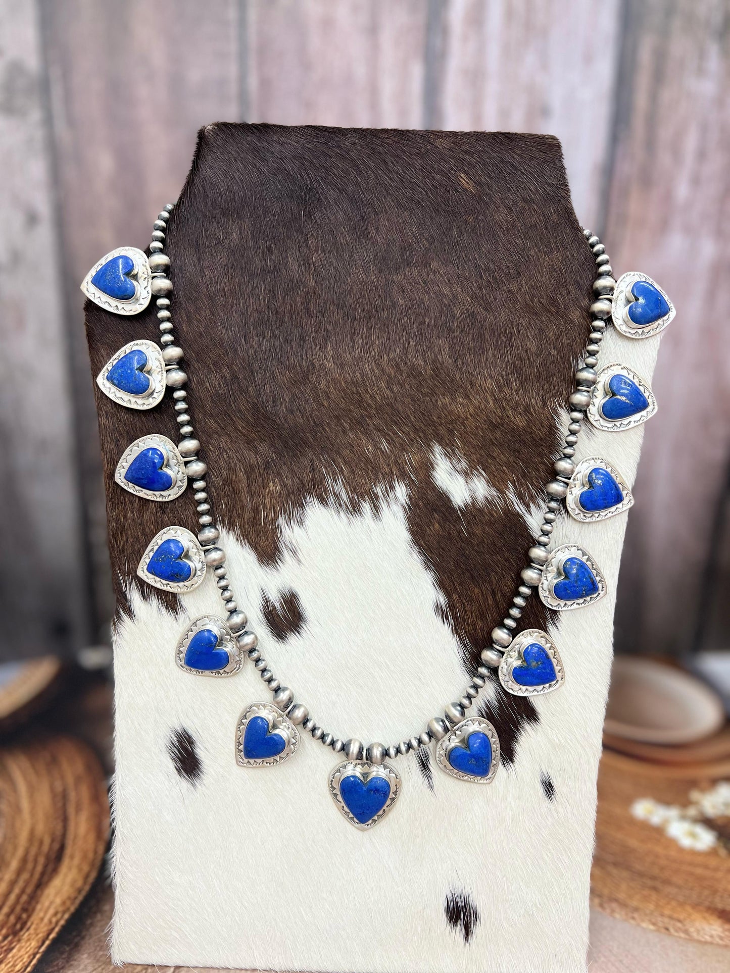 Handmade Sterling Silver Multi Stone Necklace with Signed Nizhoni