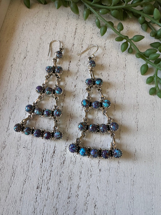 Handmade Purple Dream Mojave And Sterling Silver Dangle Earrings