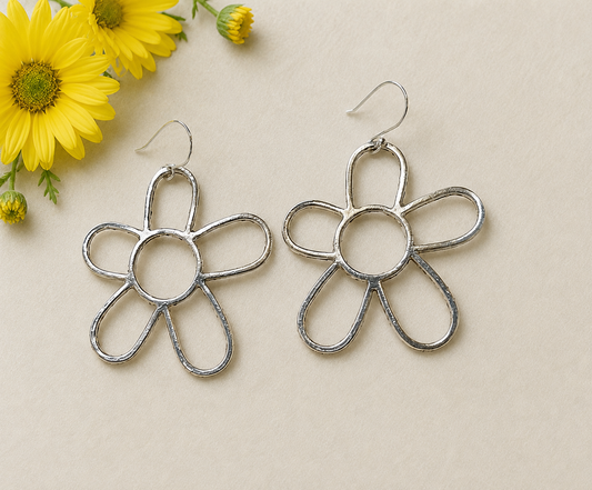 Handmade Sterling Silver Daisy Earrings